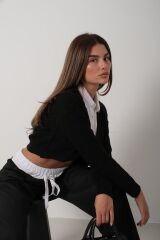 Biyeli Crop Triko Hırka