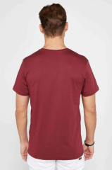 Erkek 24/1 Düz A Kalite Oversize T-shirt - Bordo