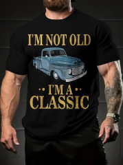 Baskılı Oversize Bisiklet Yaka T-shirt - Siyah