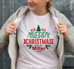 MERRY CHRISTMAS From The Miller Baskılı T-shirt - Beyaz